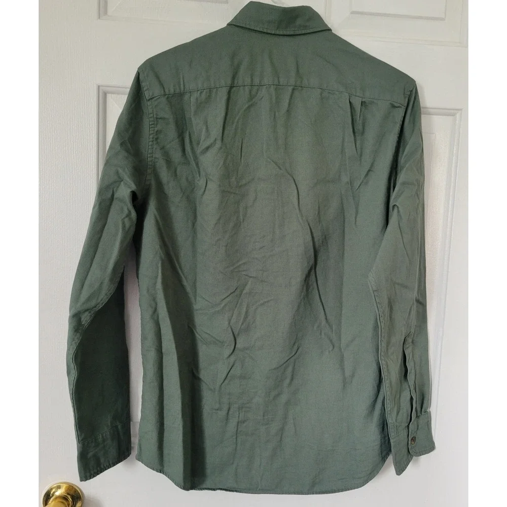J.Crew Textured Corduroy Shirt Dusted‎ Spruce Men's Small *Missing Button* NEW